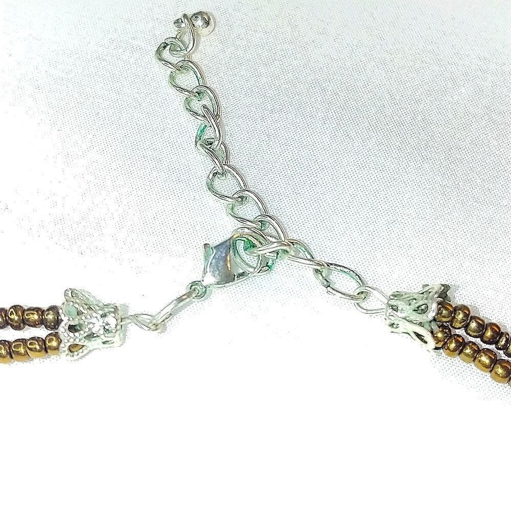 Handmade Beautiful necklace w/earring set. 28 inch. - Picture 4 of 5